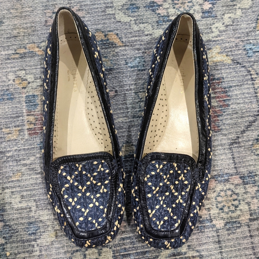 Eric Javits | Raffia and leather woven loafers - Picture 2 of 7